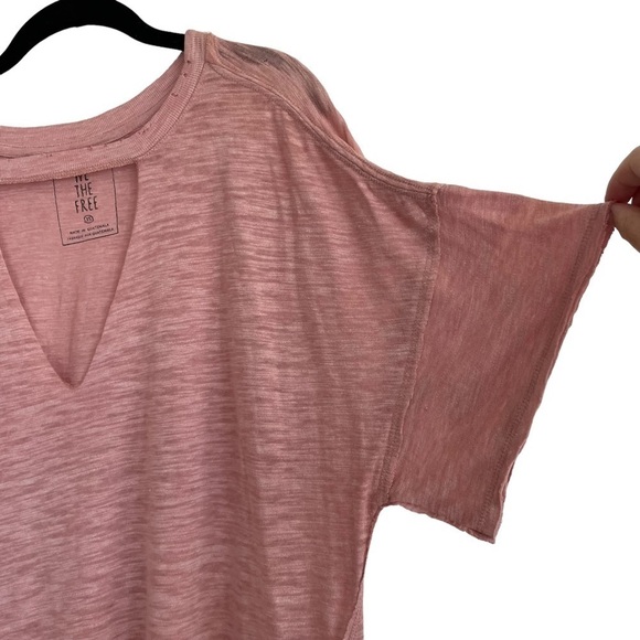 Free People Space Dye Pink Jordan Burnout Tee, XS - Picture 4 of 7